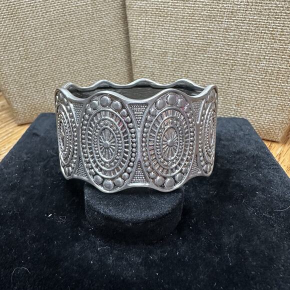 Sequin Nordstrom Multicolor Silver Tone Statement Enamel Bangle Bracelet #572 - Picture 1 of 3